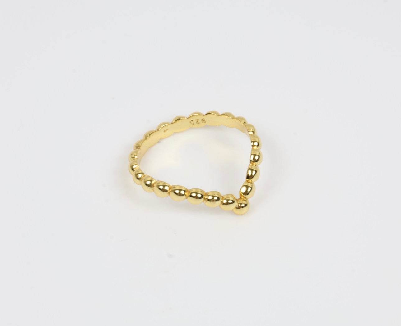 Beaded Wishbone Ring